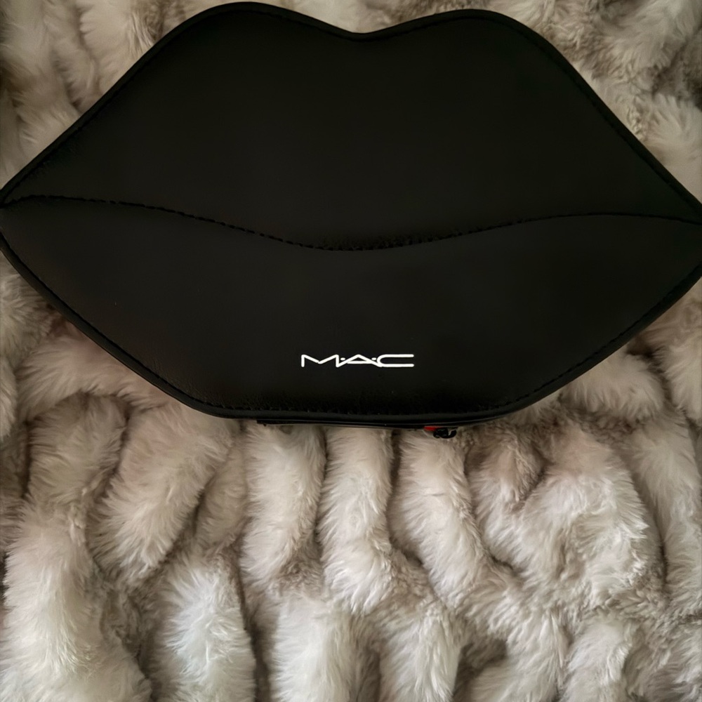 MAC Cosmetics Black Lip-Shaped Makeup Bag